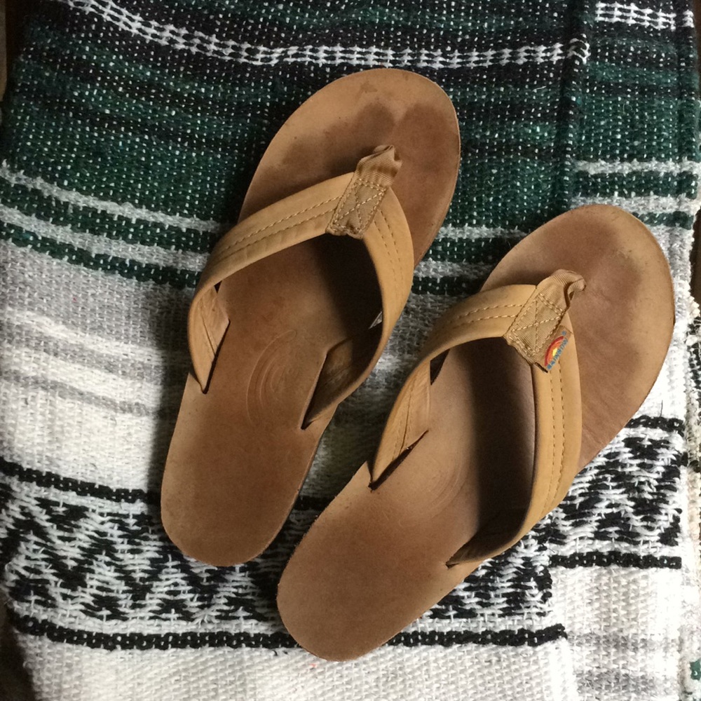 Lightly Worn Rainbow Flip-flops